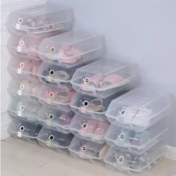 

Flip Shoe Storage Box Stackable Thicken Dustproof Drawer Case Plastic Transparent Shoes Container Shoes Case Box for Men Women