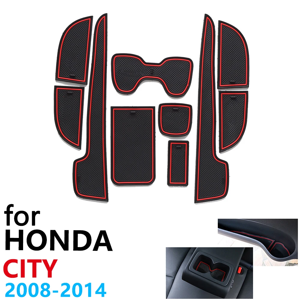 Противоскользящий резиновый коврик для чашки дверной паз Honda City GM2 GM3 MK5 2008 ~ 2014 2009