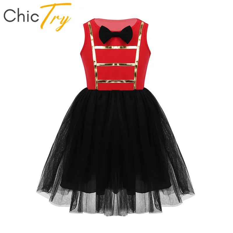 ChicTry Children Sleeveless Bowtie Mesh Tutu Dress Kids Halloween Cosplay Party Carnival Performance Outfit Girls Circus Costume |