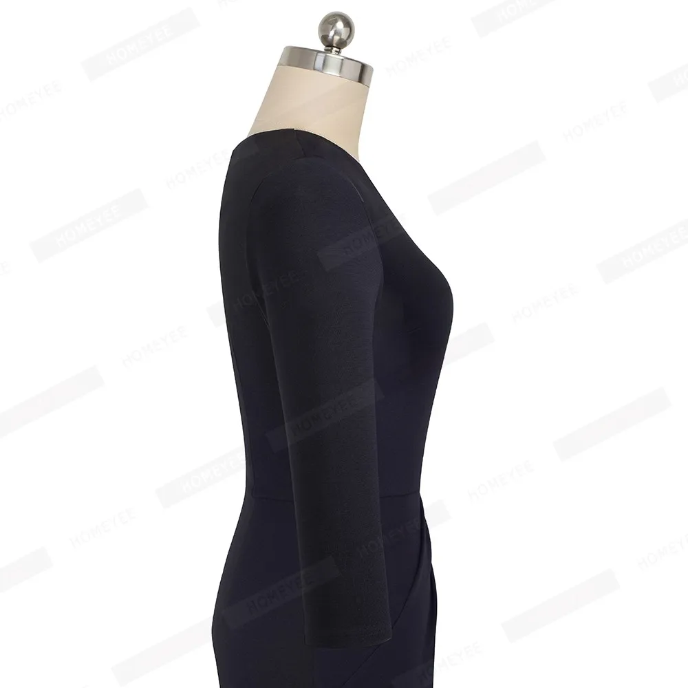 Summer Women Elegant Solid Color Sexy Bodycon dress Short Sleeve Business pencil Dress EB540