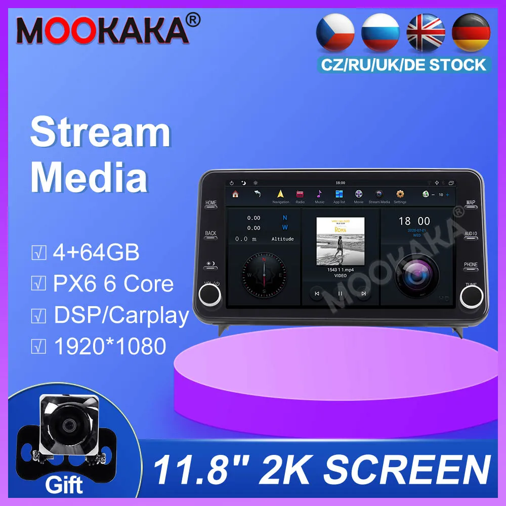 Dsp Carplay 11 8 дюймов Android 9 0 автомобильный DVD плеер для Toyota RAV4 Rav 4 2019 2020 2k экран радио GPS