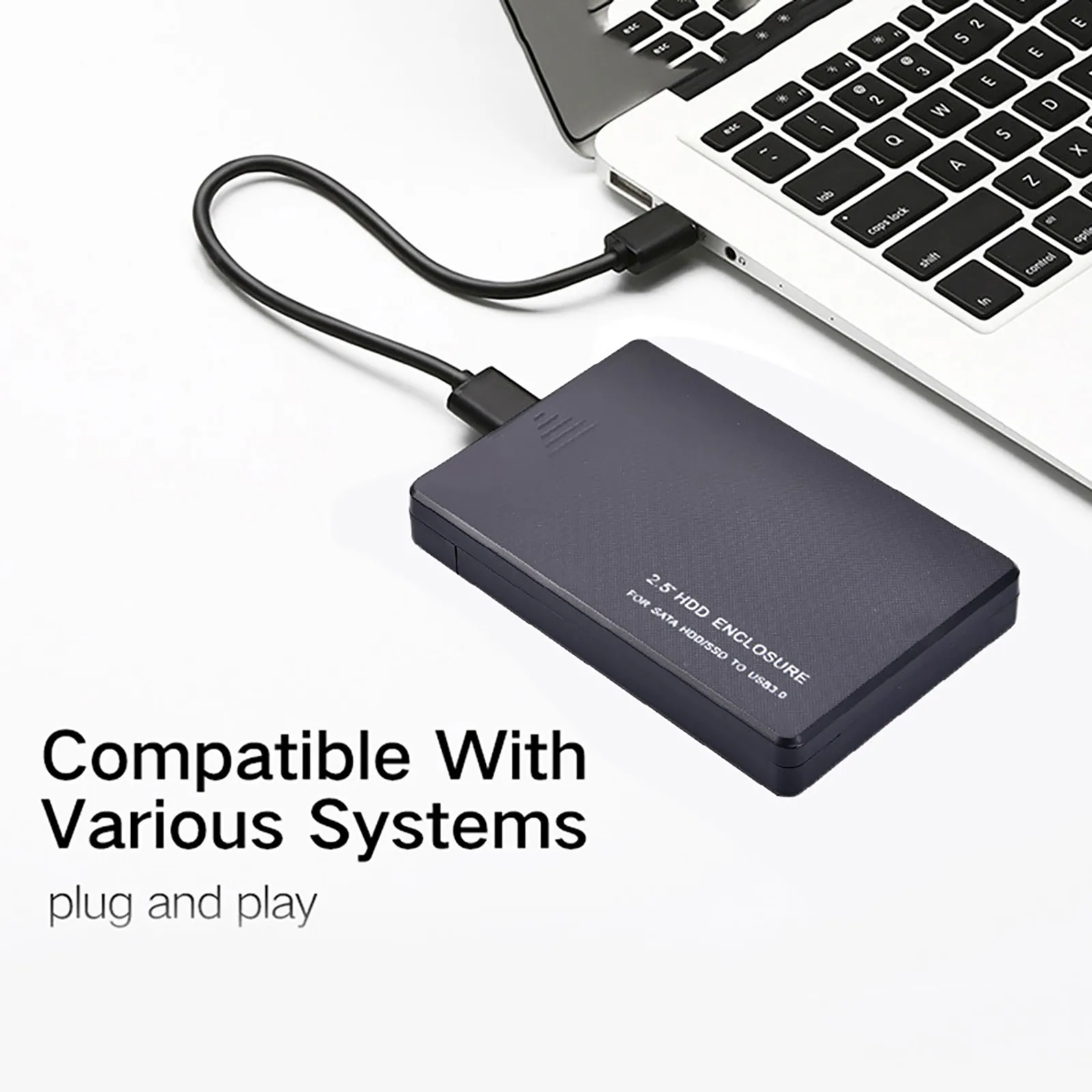 Корпус для жесткого диска Sata-USB 2 0 корпус внешнего накопителя Ssd с кабелем USB/ Abs #3 |