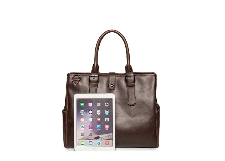 Кожаный мужской портфель, модная деловая сумка большой емкости, Черная мужская сумка на плечо для ноутбука, мужской кожаный портфель