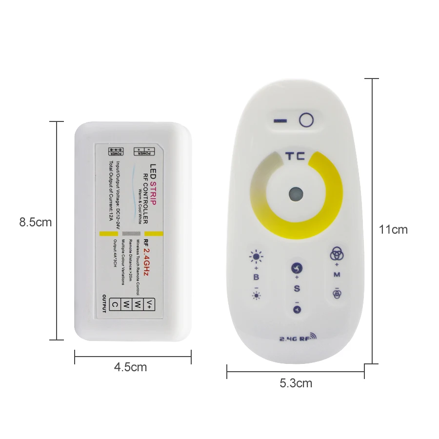 2,4G RF CCT светодиодный Цвет Температура дистанционного Управление DC 12 V/24 V 12A с сенсорным экраном Беспроводной Управление; для WW/CW Цвет Светодиодные ленты света