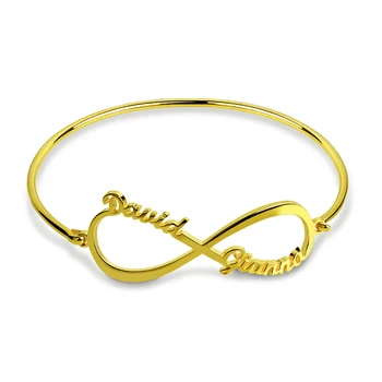 

Sweey Dropshipping Personalized Infinity Name Bracelet Custom Infinity 2 Names Bangle Forever Love Between Lover Handmade Gift