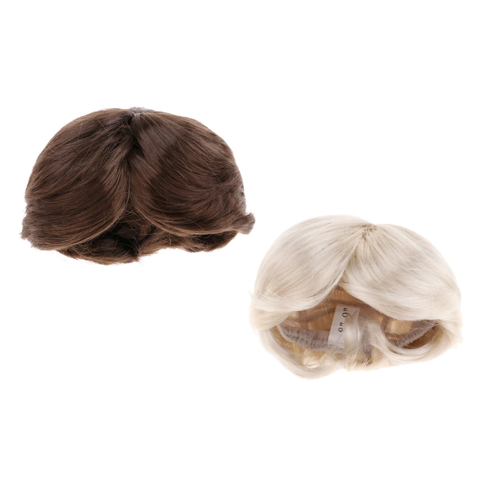 Dolls Artificial Mohair Short Straight Wig Hair For 1/3 BJD Dolls Accessory
