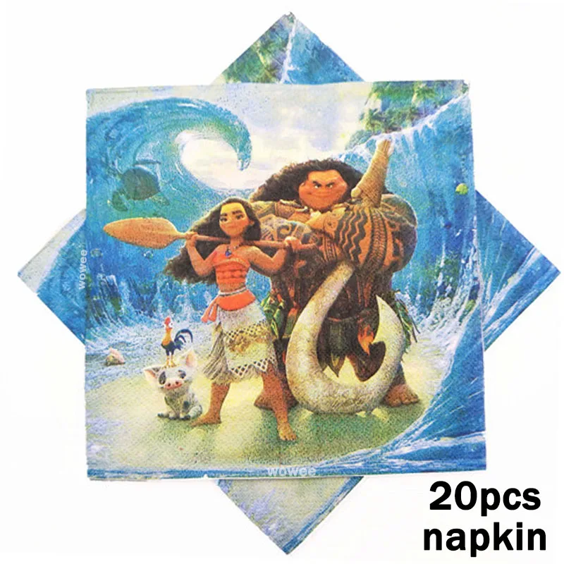 20Napkin 6 шт./компл. Забавный Моана товары для вечеринки Бумага коробка конфет Дети День рождения украшения душа ребенка Moana бумажные коробки вечерние свадебные сувениры - Цвет: 20Napkin