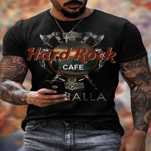 Pointed Star 3D Print T Shirt Men Round Neck Loose Short Sleeved Tees Street Casual Harajuku Style Oversize T Shirt
