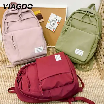 

Shoulder Bags Travel Backpacks for Girls Solid Prom Zipper Rucksack Waterproof Nylon Multiple Zip Pocket FASHION High Capacity