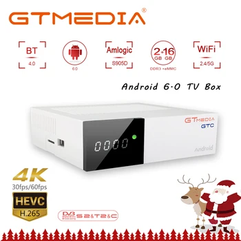 

GTMEDIA GTC Android 6.0 TV BOX DVB-S2/T2/C 2GB RAM Digital TV Box Satellite Receiver DVB-C Cable 4K Set Top Box with free Cline