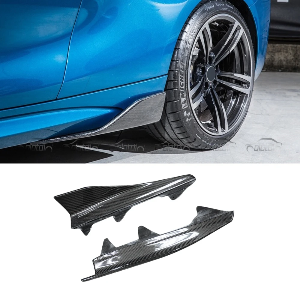 Углеродное волокно P Стиль боковая юбка разветвитель фартук створки крылышки для BMW F87 M2 База купе 2-двери- 2 шт. OLOTDI автомобильный Стайлинг