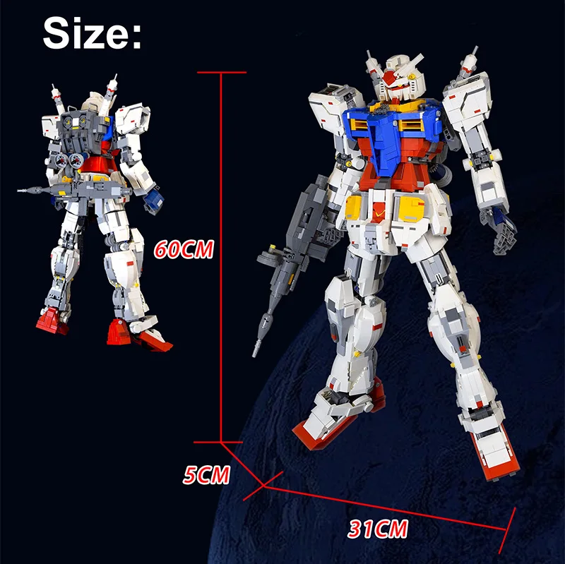 3500 шт 18k фигурки роботов RX78-2 механический первобытный воин мех классическая модель Gundam Кирпичи Строительные блоки игрушки