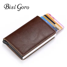 BISI GORO, Умный кошелек, алюминиевая коробка, кредитный держатель для карт для мужчин и женщин, тонкий кошелек, RFID держатель, Чехол для карт, визитница, кошелек