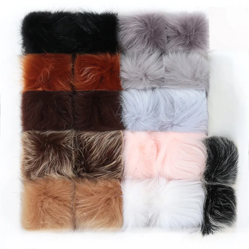 Sewing Threads 24pcs 8/10cm Coloful False Hairball Hat Ball Fur Pompom Fake Fox Fur Shoes Ball Pom Pom DIY Handmade Hat Clothing Accessories Adhesive Fastener Tape