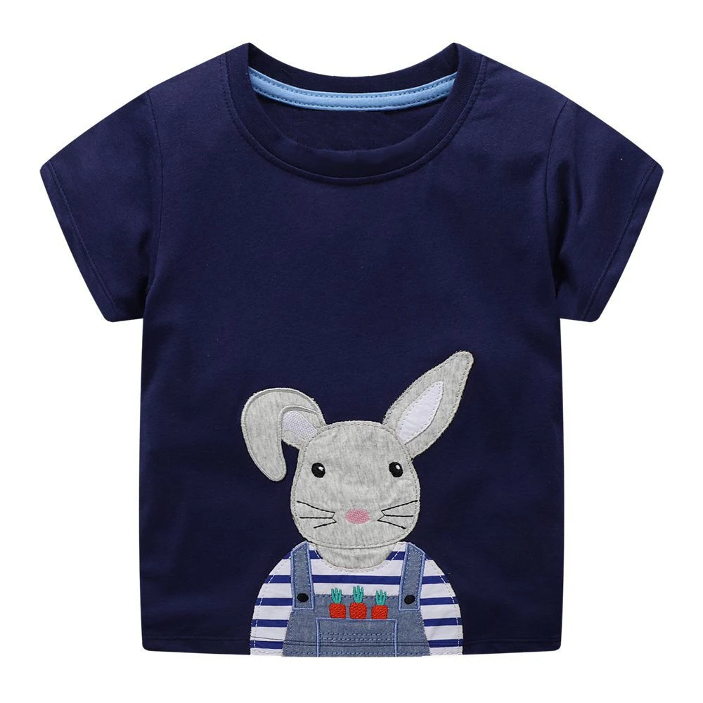 2021 Fashion New Cartoon Kids T Shirt Children Bunny T-shirt Boys Girls Unisex Rabbit Tees Tops Baby Summer Clothes camisetas | Детская