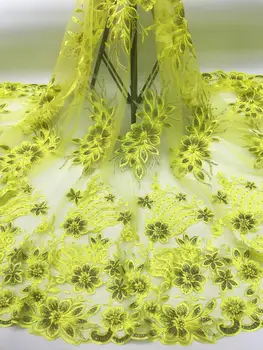 

High Quality African Beaded Lace Fabric Latest Nigerian Laces Fabrics Tulle Net with Stone for Party