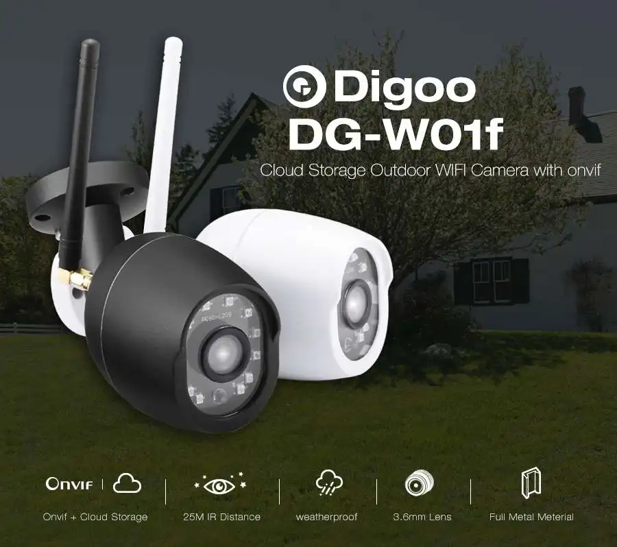 DIGOO DG-W01f система видеонаблюдения 720P наружная ip-камера видеонаблюдения Система видеонаблюдения комплект видеонаблюдения Водонепроницаемая wifi ip-камера безопасности