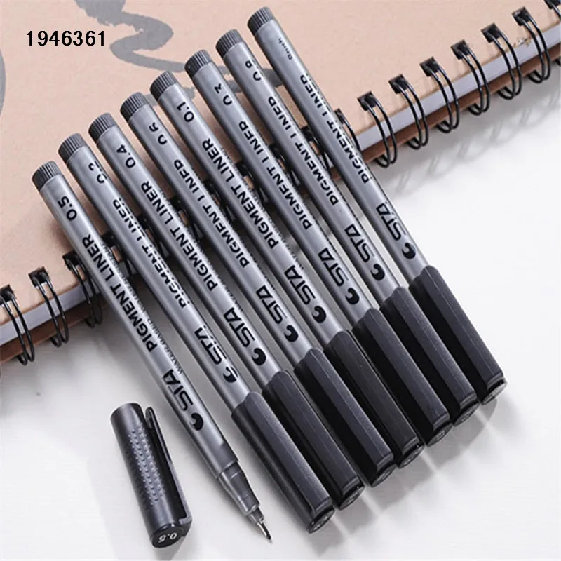 Waterproof Black Fine Line Sketch Pens for Art and Office Supplies