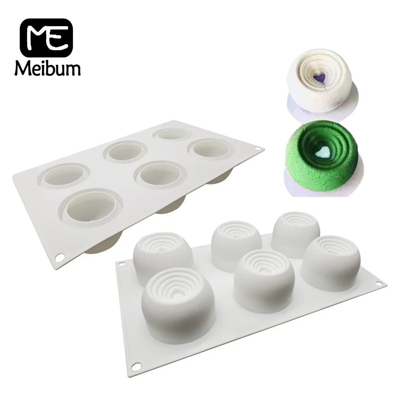 Meibum Love Heart Silicone Cake Mold Valentines Day Wedding Gift Spiral Mousse Dessert Mould Muffin Pan Pastry Tray Baking Tools | Дом и сад