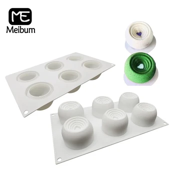 

Meibum Love Heart Silicone Cake Mold Valentines Day Wedding Gift Spiral Mousse Dessert Mould Muffin Pan Pastry Tray Baking Tools