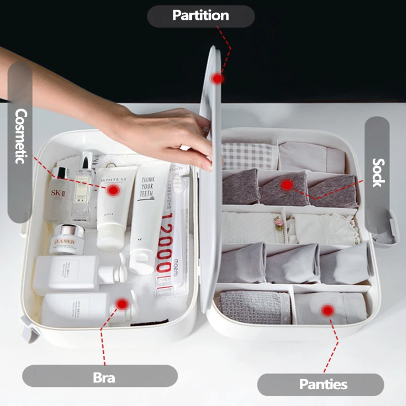 Портативный дорожный органайзер для нижнего белья многоячеечный Органайзер коробка для хранения разделители шкаф Органайзер для одежды Носки Бюстгальтер