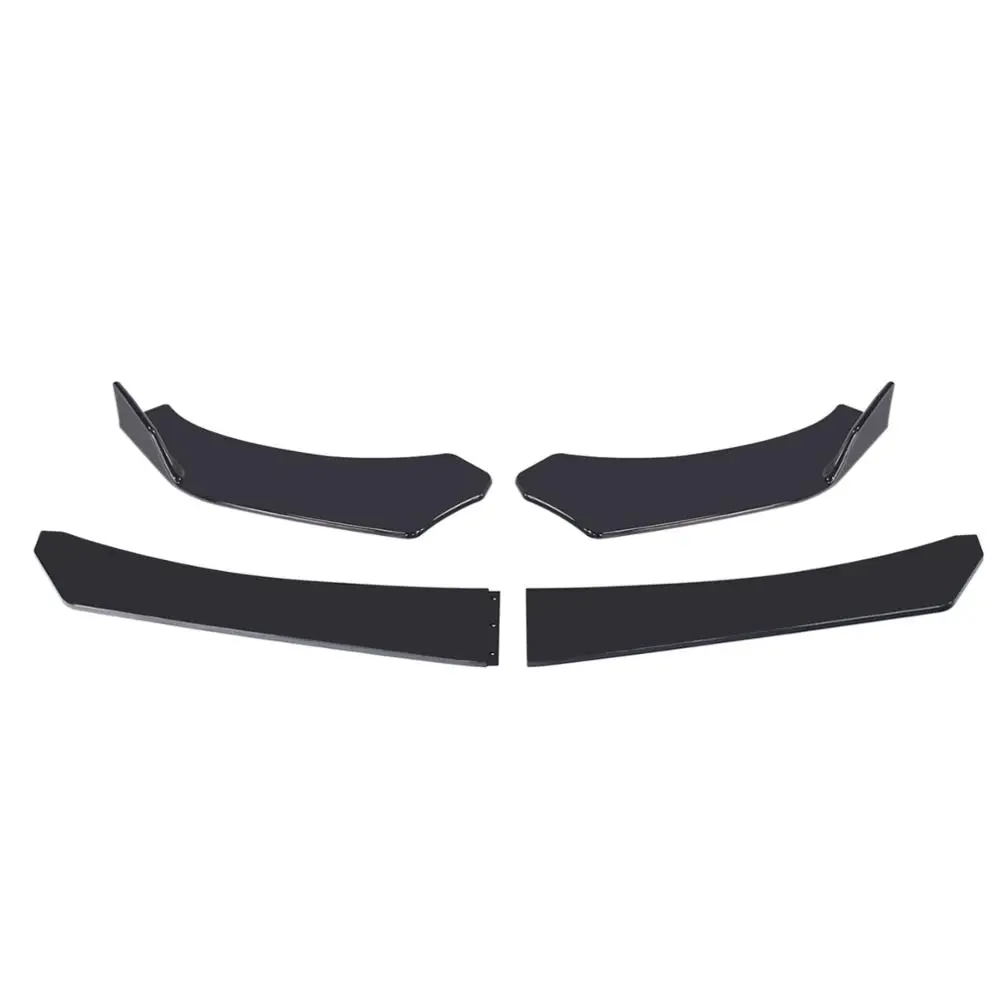 4 Pieces Car Front Bumper Lip Body Kit Spoiler Splitter ABS Bumper Canard Lip Splitter Universal For Tesla Model 3 Sedan