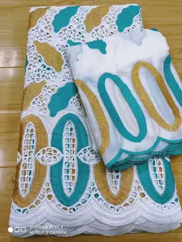 

100%Cotton Swiss Voile Lace In Switzerland With Stones African Dry Lace Fabric High Quality Lace Fabric Dubai Fabric 5+2yards