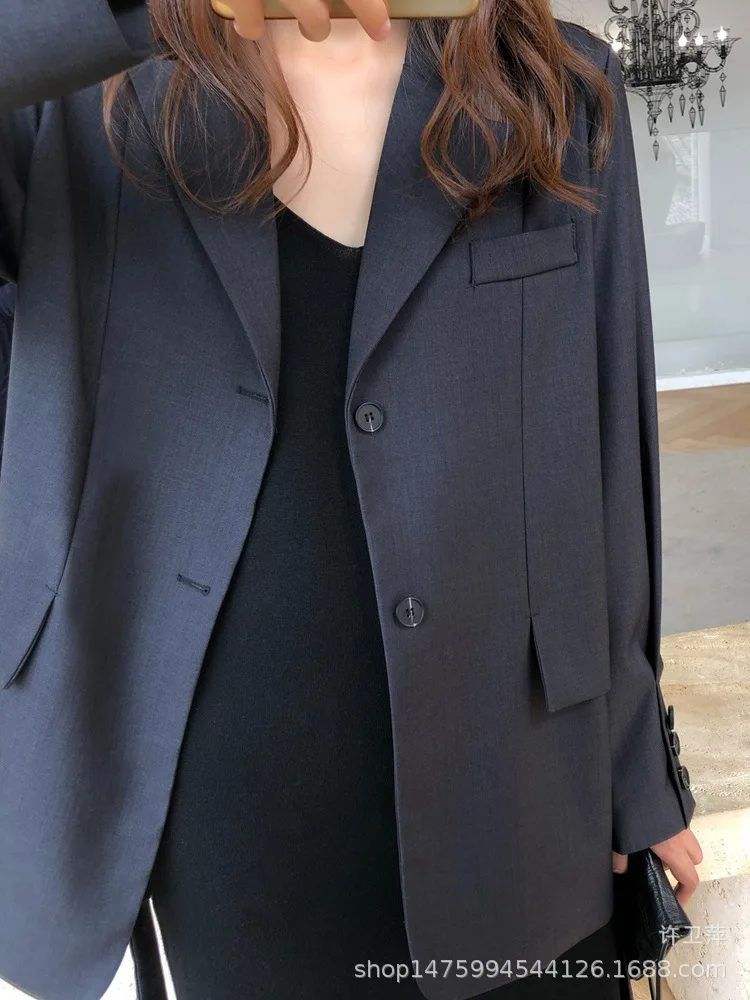 

Highly Recommended Sense of Design Small Suit Women's 2019 Autumn New Style Versatile Casual Slimming Belt Black Coat