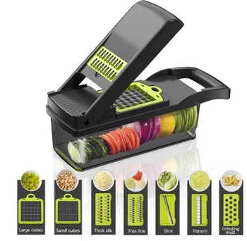 

Vegetable Chopper Slicer Dicer Veggie Food Cutter Onion Chopper Manual Mandoline Fruit Potato Peeler for Garlic Cabbage Carrot