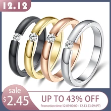 ORSA JEWELS новые модные кольца из нержавеющей стали 316L блестящие кольца с кристаллами для мужчин и женщин Свадебные обручальные кольца 4 цвета OTR48