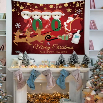 

Reindeer Blanket Santa Elk Family Party Polyester 150*130cm Background