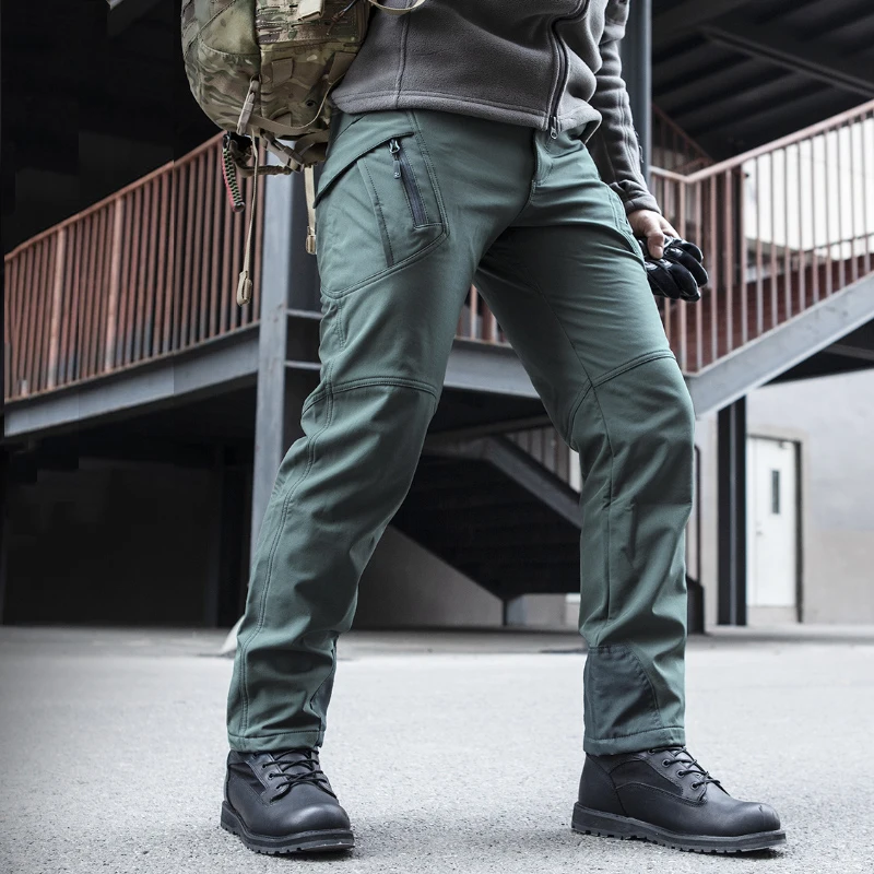 Men Winter Thermal Cargo Pants 