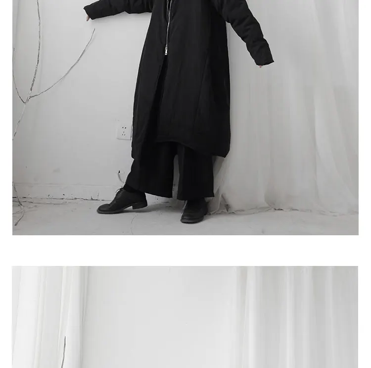 XITAO Необычные черные парки Женская одежда широкая талия полный рукав длинный рукав богиня веер Повседневная парка пальто DMY1486