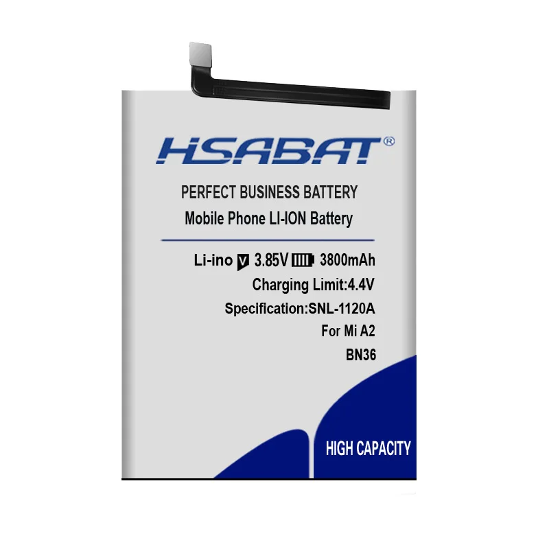 HSABAT BN36 3800mAh батареи для Xiaomi mi A2 mi A2 mi 6X mi 6X Бесплатные инструменты