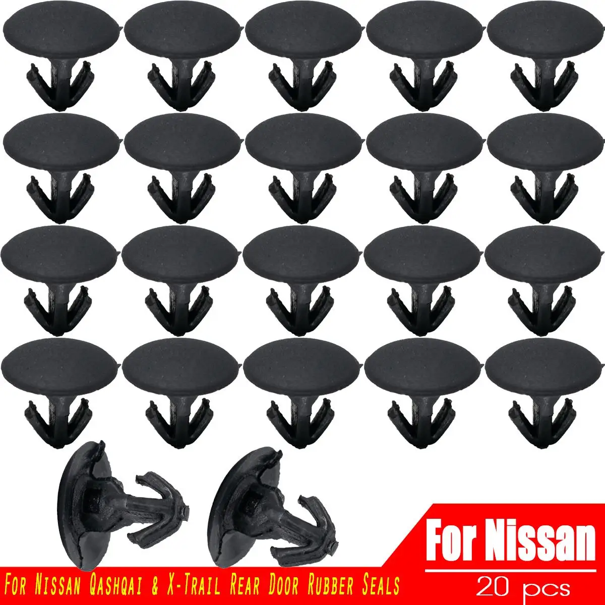 

For Nissan Qashqai X-trail Dualis Rogue Sport 2013-on Rear Door Rubber Seals Trim Clips Weatherstrip Retainer Fastener Rivet