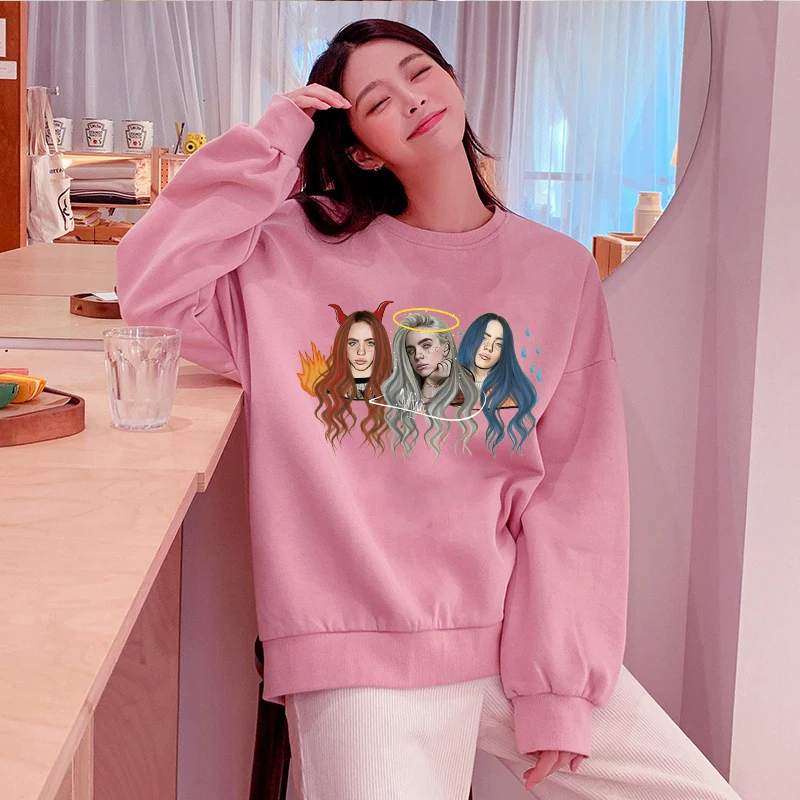 JX-billie 4 Billie Eilish Толстовка Зимний пуловер толстовки для женщин розовые толстовки Толстовка уличная одежда в стиле хип-хоп Bluza damsk - Цвет: JX-billie 4