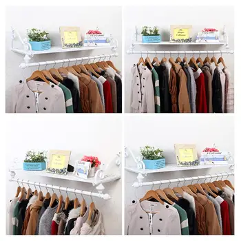 

Iron Art Clothes Rack Practical Storage Stand Useful Storage Shelf Clothing Storage Rack for Home Living Room