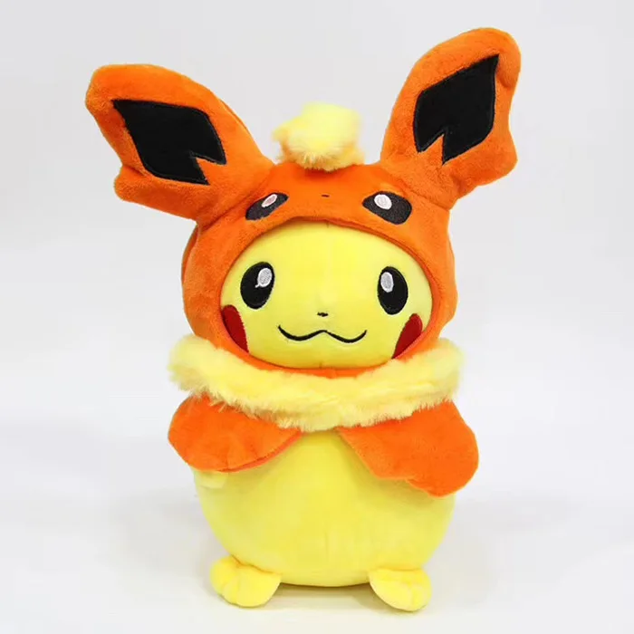 28 см карманные животные Пикачу Косплей Eevee плюшевые игрушки Gengar мягкие куклы Eevee с плащом Cos игрушка Пикачу детский подарок SA1884