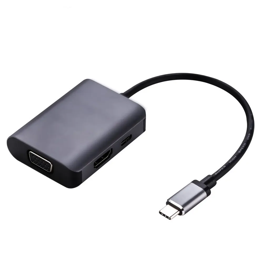 Тип-c для hdmi+ vga+ PD зарядки Тринити конвертер тип-c высокой четкости видео линии двойной экран со-дисплеем