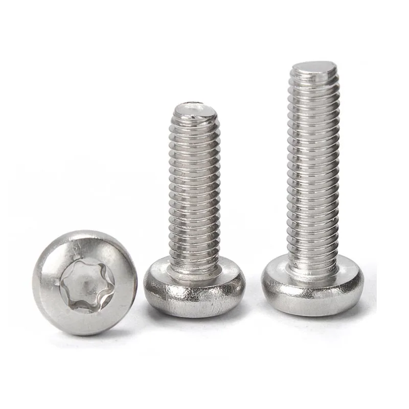 M1.4 M1.6 M2 M2.5 M3 M3.5 M4 M5 M6 M8 M10 304 A2 Stainless Steel GB2672 Six-Lobe Torx Pan Six Lobe Round Head Bolt Screw 2/50Pcs