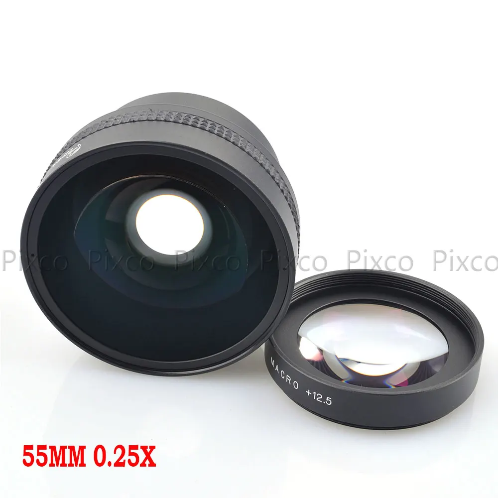 55 мм 0.25X Супер широкий угол макросъемки Рыбий глаз объектив для Canon NIKON PENTAX DSLR SLR камеры 55 мм резьба объектива