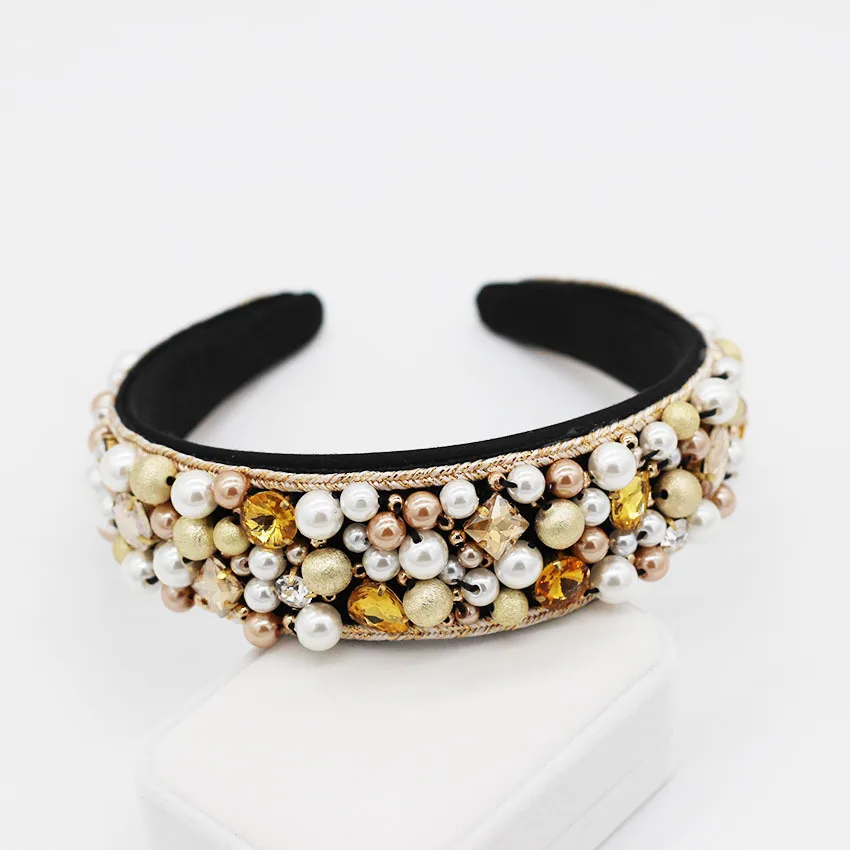 Роскошная барочная головная повязка ручной работы жемчужные бусины для волос