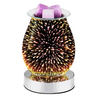 

3D Glass Electric Essential Oil Burner Wax Melt Burner for Home Office Bedroom Decoration