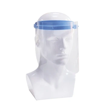 

Safety Face Shield Detachable & 10Pcs Plastic Clear Protective Visor Head-mounted Anti-Fog Splash Saliva Protection Face Cover