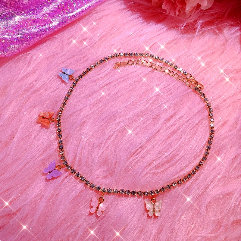 Candy-Mixed-Color-Resin-Small-Butterfly-Pendant-Necklace-Cute-Sweet-Female-Tennis-Choker-Chain-On-The (1)