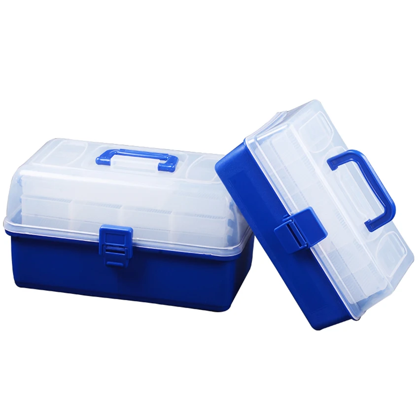 

Plastic Three Layer Toolbox Foldable Parts/Medicine/Manicure/Fishing Bait Storage Box Mult-functional Workbin Boxes