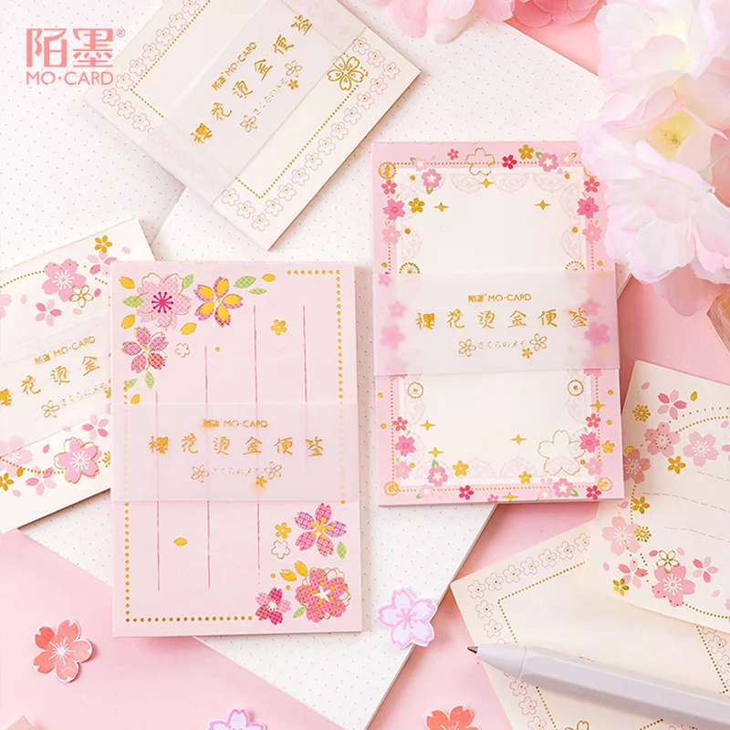 sakura kawaii memo pad lovely cute notebook hot stamping creative notepad scrapbook kawaii stationery school supply paper memo memo pads aliexpress