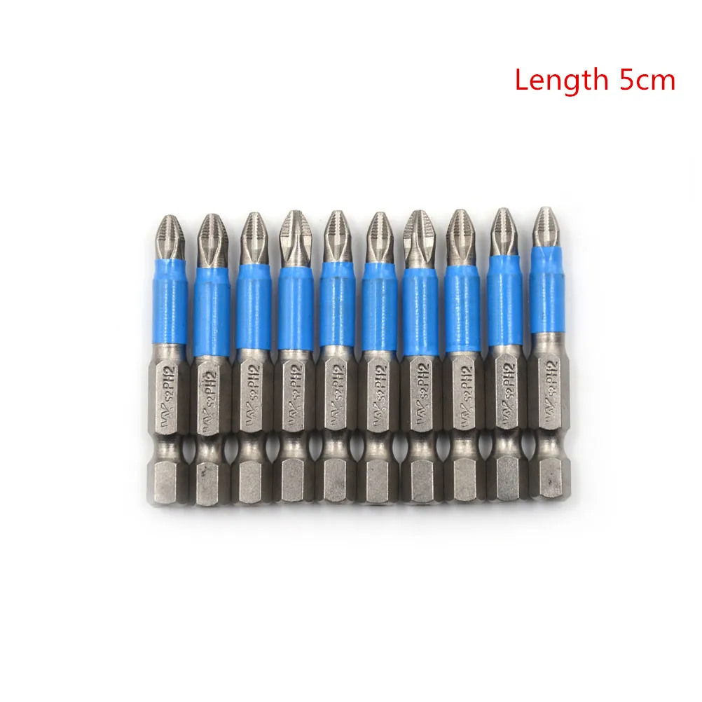 

1/2Pcs Alloy S2 Single Head Screwdriver Bits Hex Magnetic Anti Slip Bits Power Tools Length 5cm