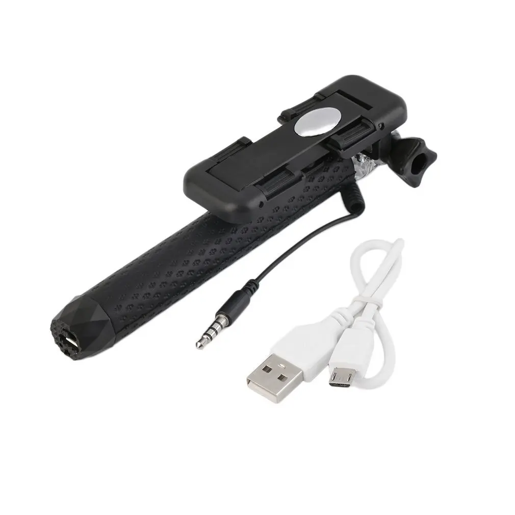 

Mini Wired Handheld Monopod Selfie Stick Enhancing LED Light For Cellphone
