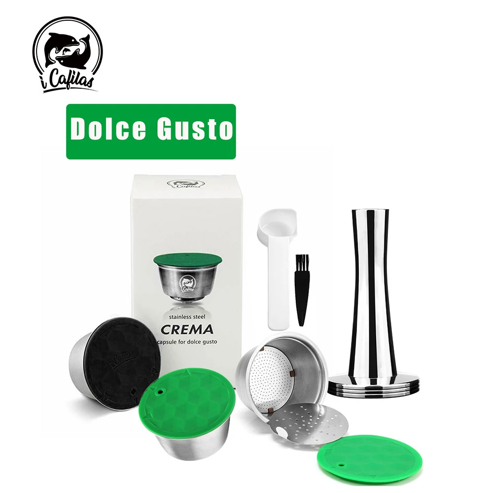 Dosettes de café réutilisables tasse de Capsule de café rechargeable réutilisable d'acier inoxydable adaptée à la cafetière Dolce Gusto rouge Dosettes de café réutilisables tasse de Capsule de café rechargeable réutilisable d'acier inoxydable adaptée à la cafetière Dolce Gusto rouge